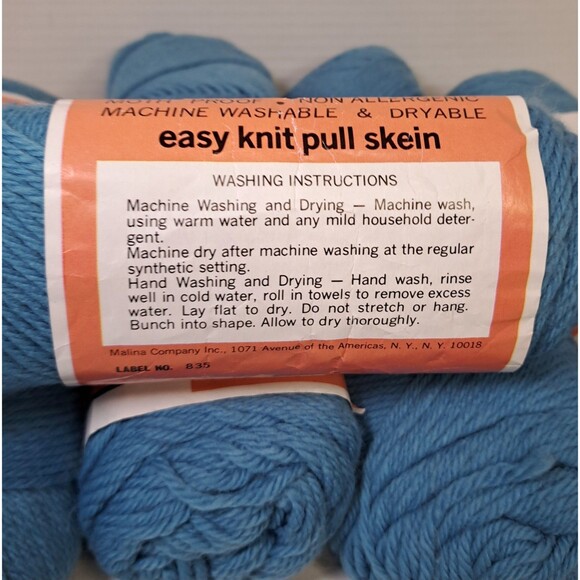 Vtg Creslan Yarn 3.5oz 4 Ply Lot Of 5 Skeins New 859 Medium Blue Skein Knitting - Picture 3 of 5